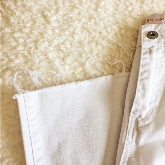 Frayed Culottes Jeans WHITE wide Leg - Picture 3 of 13